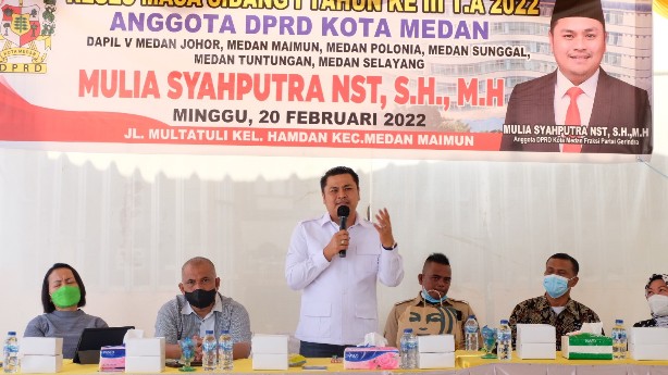 Anggota DPRD Medan dari Fraksi Gerindra, Mulia Syahputra Nasution, saat Reses di Multatuli