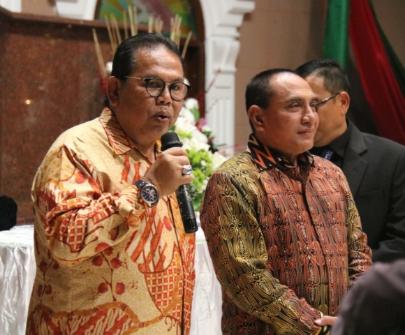 Ketua DPRD Sumut Baskami Ginting bersama Gubsu Edy Rahmayadi