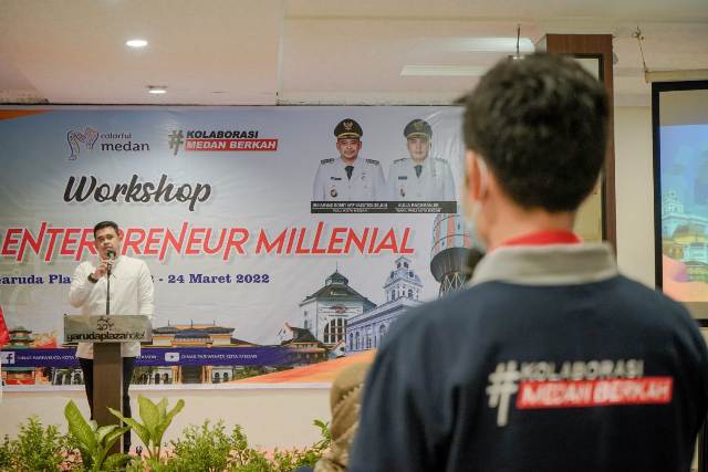 Wali Kota Medan Bobby Nasution memberikan arahan pada Workshop Startup Entrepreneur Milenial 2022