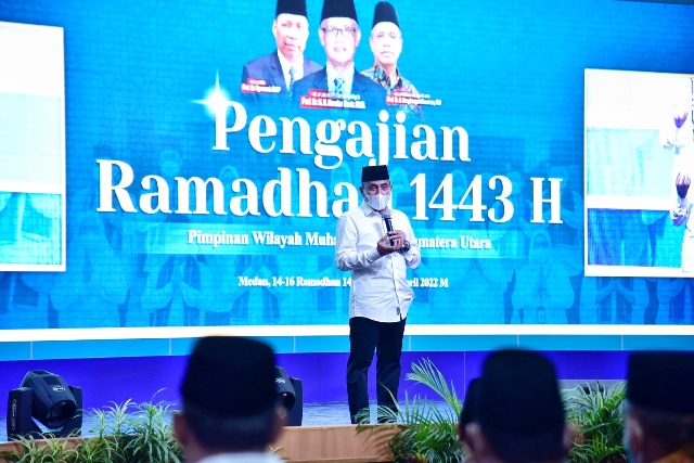 Gubernur Sumut, Edy Rahmayadi, pada pengajian Ramadhan 1443 H di UMSU
