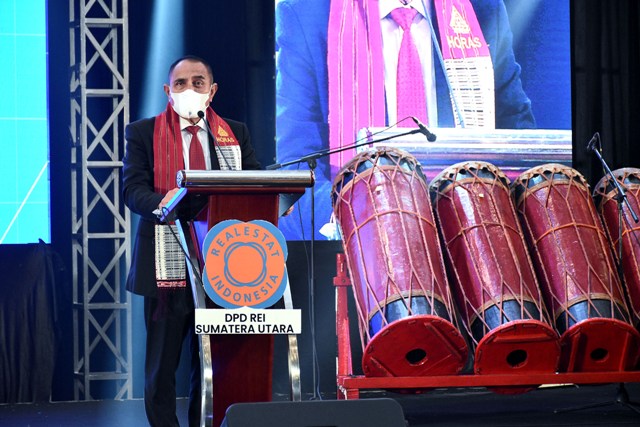 Gubernur Sumut, Edy Rahmayadi, membuka Rakerda REI Sumut