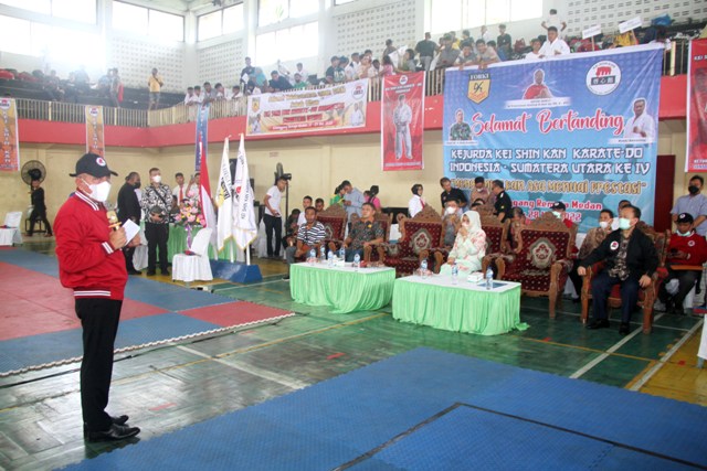 Gubernur Sumut, Edy Rahmayadi,menghadiri Kejurda Kei Shin Kan 4 di Medan