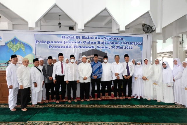 Jajaran Perumda Tirtanadi menggelar halalbihalal dan pelepasan Calhaj