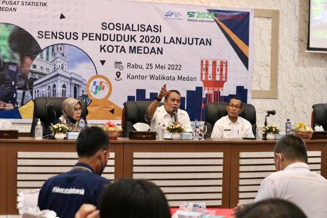 Wakil Wali Kota Medan, Auli Rachman, pada sosialisasi sensus penduduk dengan BPS di Balai Kota Medan
