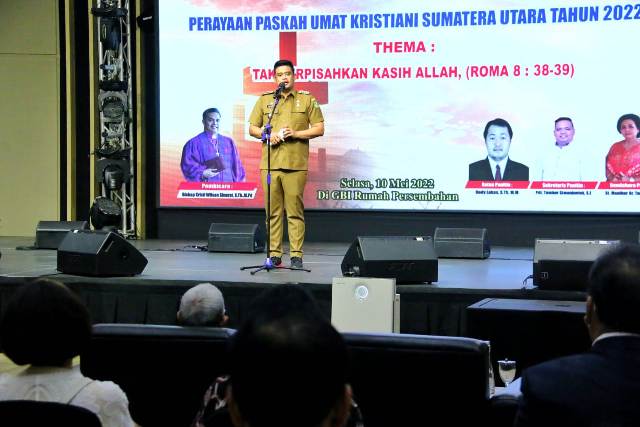 Wali Kota Medan, Bobby Nasution, menghadiri perayaan Paskah