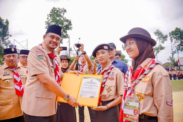 Wali Kota Medan, Bobby Nasution, menutup Jambore Cabang Kota Medan