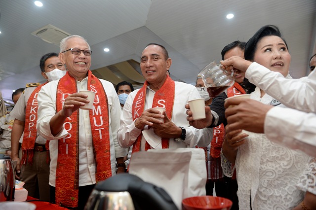 Gubernur Sumut, Edy Rahmayadi, usai melantik pengurus Dewan Kopi Indonesia Sumut