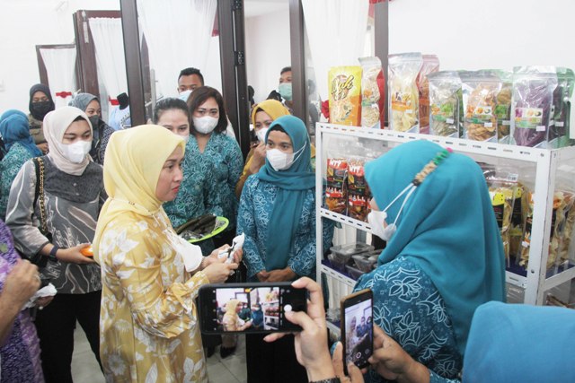 Wakil Ketua TP PKK Sumut, Sri Ayu Mihari, saat melakukan supervisi ke PKK Medan