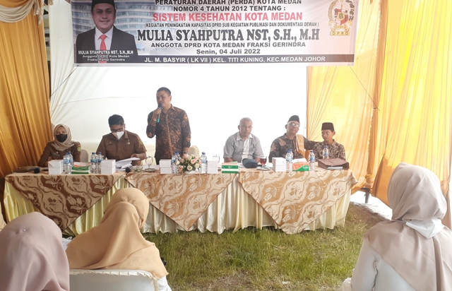 Anggota DPRD Medan Fraksi Gerindra, Mulia Syahputra Nasution, menggelar Sosper VII di Titi Kuning