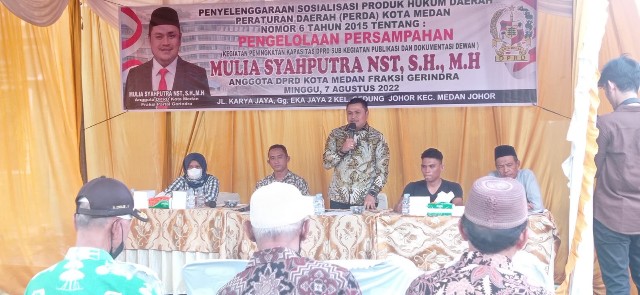 Anggota DPRD Medan Fraksi Gerindra, Mulia Syahputra Nasution, melaksanakan Sosper VIII
