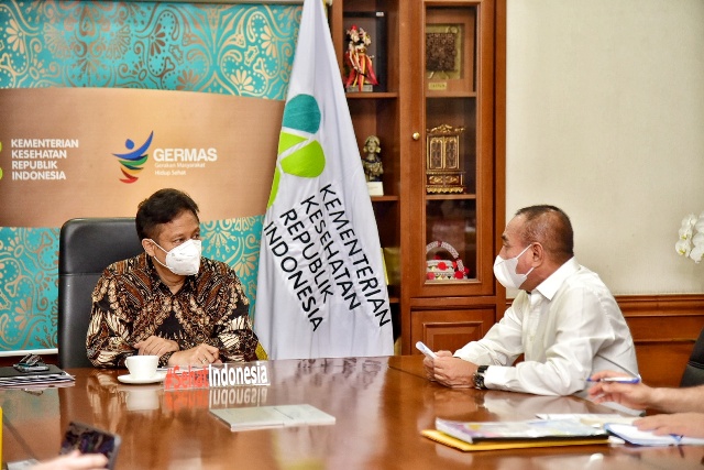 Menteri Kesehatan RI, Budi Gunadi Sadikin menerima kunjungan Gubernur Sumut, Edy Rahmayadi