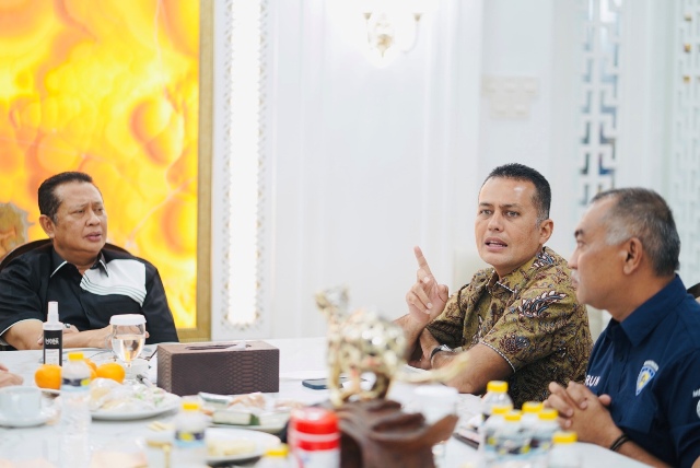 Wagub Sumut, Musa Rajekshah, menemui Ketua IMI Pusat, Bambang Soesatyo untuk persiapan URC dan WRC
