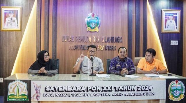 Kadispora-Sumut-Tuahta-memberikan-keterangan-sayembara-maskot-PON-2024