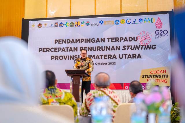 Wakil Wali Kota Medan, Aulia Rachman, pada Rakor penanganan stunting