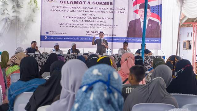 Anggota DPRD Medan Fraksi PAN, Sudari, melaksanakan Sosper XI TA 2022 di Medan Marelan