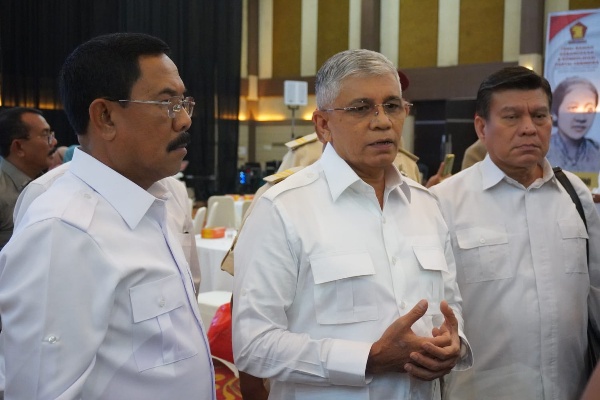 Wakil Ketua DPP Partai Gerindra, Musa Bangun, memberikan keterangan usai dialog kebangsaan di MCC