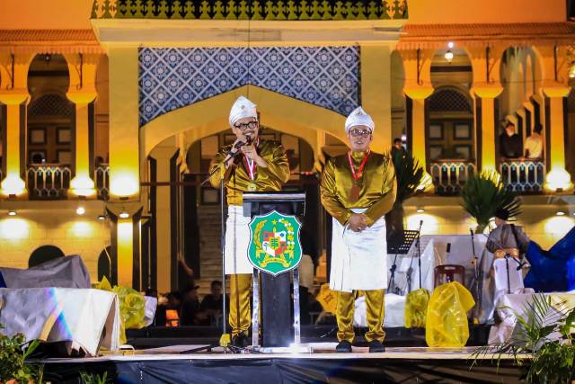Wali Kota Medan, Bobby Nasution, memberikan sambutan pada Gemes 2022 di Istana Maimun