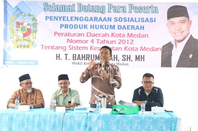 Wakil Ketua DPRD Kota Medan, T. Bahrumsyah, menggelar Sosialisasi Perda I tahun 2023