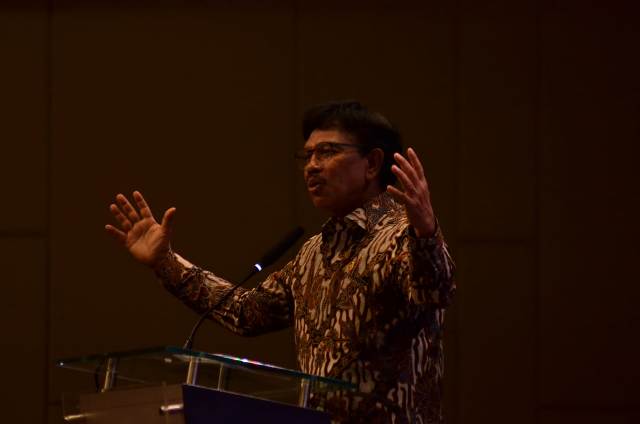 Menteri Kominfo RI, Johnny G Plate pada Konvensi Media pada HPN 2023 di Medan