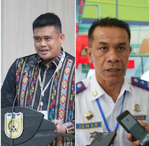 Wali Kota Medan, Bobby Nasution dan Kadis Perhubunga, Iswar Lubis