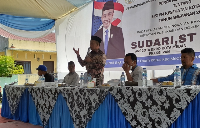 Anggota DPRD Medan Fraksi PAN, Sudari, melaksanakan Sosialisasi Perda ke 3 TA 2023 di Marelan
