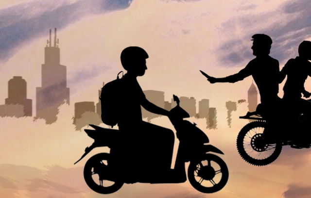 Ilustrasi begal sepeda motor