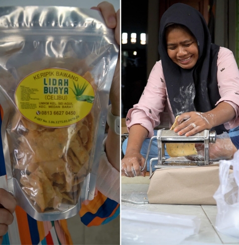 Kripik lidah buaya hasil olahan PKK Sei Agul