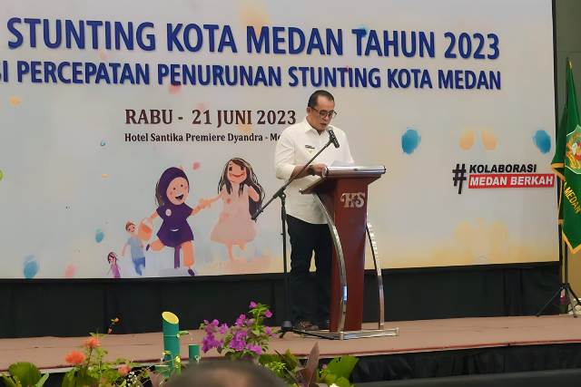 Wakil Wali Kota Medan, Aulia Rachman, melaporkan penanganan stunting di Kota Medan