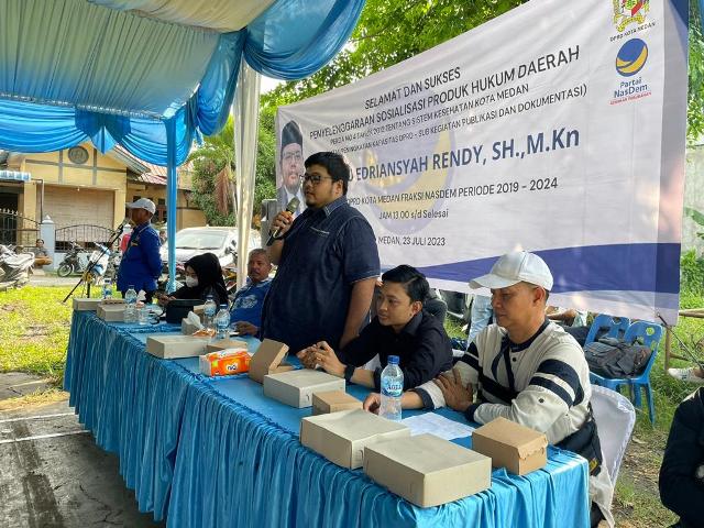 Anggota DPRD Medan Fraksi NasDem, T. Edriansyah Rendy, melaksanakan Sosper ke 7 TA 2023 di Medan Labuhan