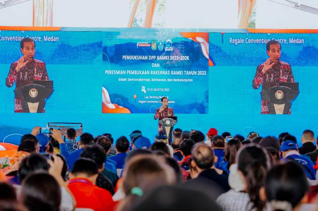 Presiden Jokowi membuka Rakernas Gamki di Medan