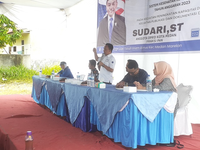 Anggota DPRD Medan Fraksi PAN, Sudari, melaksanakan Sosper IX di Tanah Enam Ratus Marelan