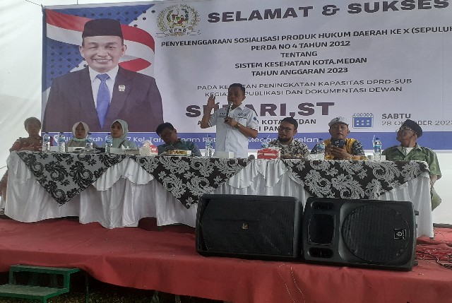 Anggota DPRD Medan Fraksi PAN, Sudari, melaksanakan Sosper X TA 2023 di Marelan
