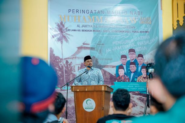 Wali Kota Medan, Bobby Nasution, hadiri peringatan Maulid Nabi Muhammad SAW Al Washliyah