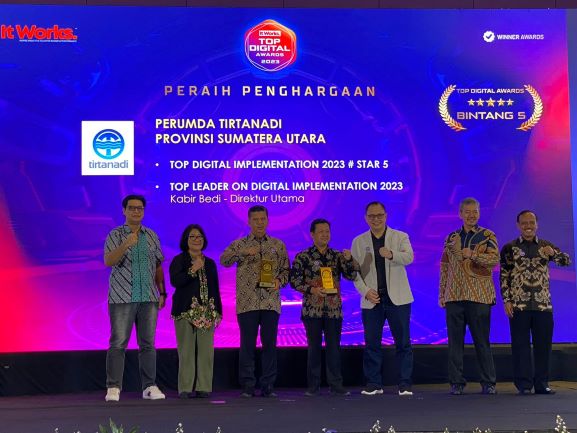 Perumda Tirtanadi kembali berhasil meraih Top Digital Implementation 2023