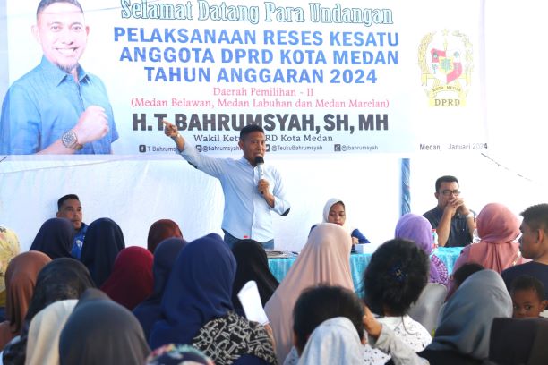 Wakil Ketua DPRD Kota Medan, Bahrumsyah, gelar Reses I TA 2024 di Kampung Salam, Medan Belawan