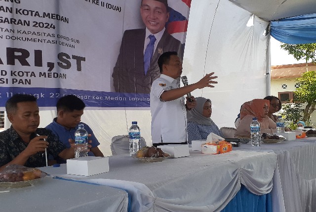 Anggota DPRD Medan Fraksi PAN, Sudari, gelar Sosper 2 TA 2024 di Griya Martubung 1