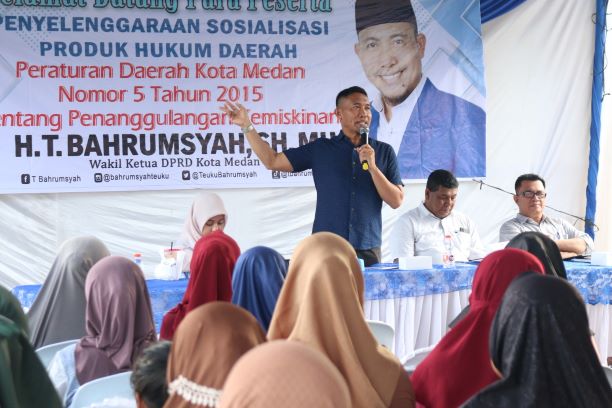 Wakil Ketua DPRD Medan, T. Bahrumsyah, gelar Sosper di Jalan M. Basir, Rengas Pulau Marelan