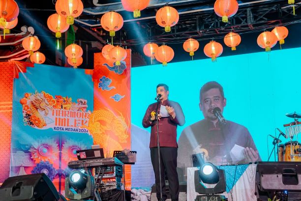 Wali Kota Medan, Bobby Nasution, pada perayaan Harmoni Imlek 2024