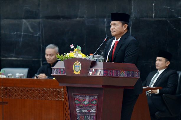 Pj Gubernur Sumut, Hassanudin, pada paripurna HUT Provinsi Sumut 76
