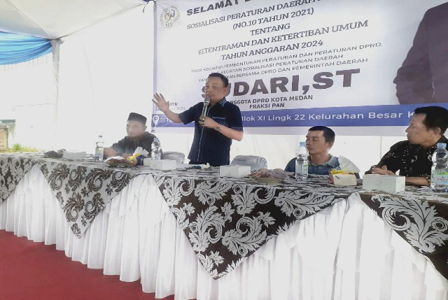 Anggota DPRD Medan Fraksi PAN, Sudari, gelar Sosper V TA 2024 di Medan Labuhan
