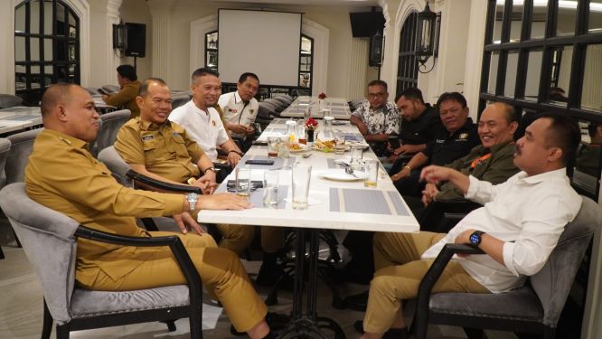 Ketua PWI Sumut, Farianda Putra Sinik, beraudiensi dengan Pj Bupati Langkat