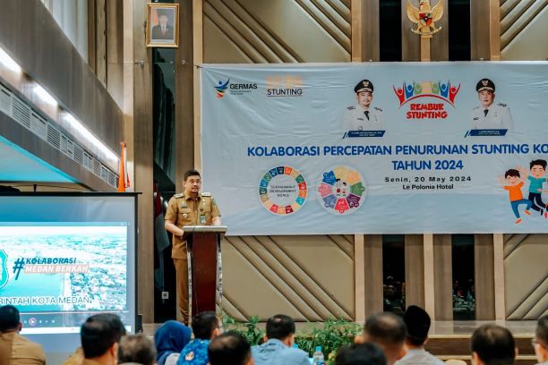 Wali Kota Medan, Bobby Nasution, pada Rembuk Stunting Tingkat Kota Medan Tahun 2024