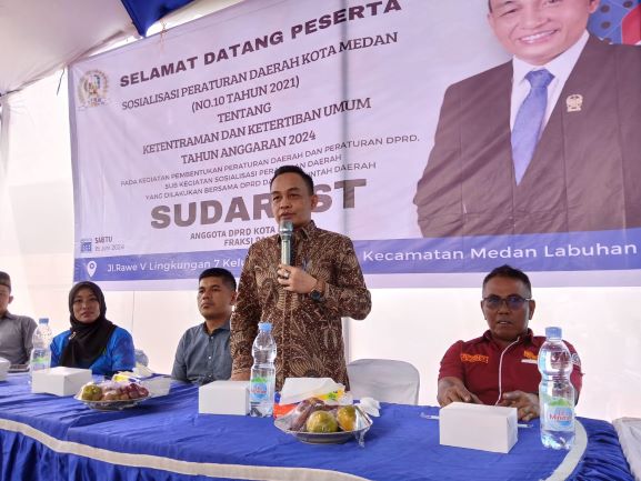 Anggota DPRD Medan Fraksi PAN, Sudari, gelar Sosper VI TA 2024 di Jalan Rawe V