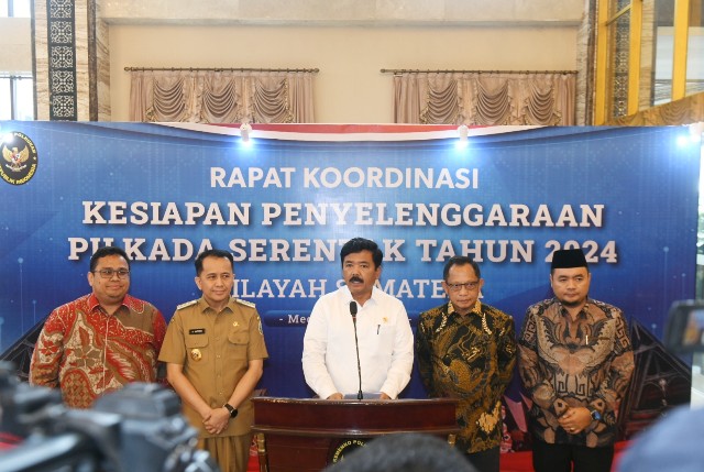 Menkopolhukam, Hadi Tjahtjanto, pada Rakor kesiapan Pilkada di Medan