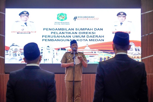 Wali Kota Medan, Bobby Nasution, lantik 2 Direksi PUD Pembangunan