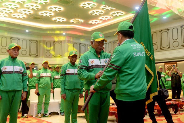 Pj Gubsu, Agus Fatoni, lepas kontingen Sumut ke PON XXI