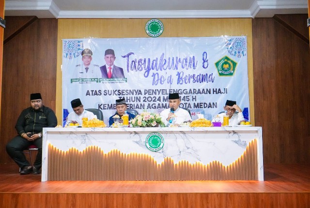 Tasyakuran pelaksanaan ibadah haji 2024 di Kemenag Medan