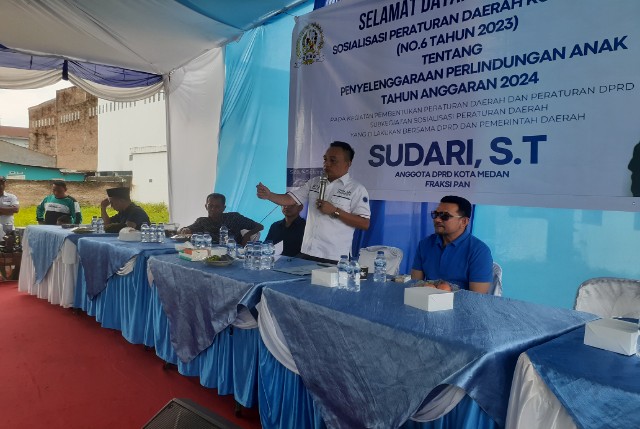 Anggota DPRD Medan Fraksi PAN, Sudari, gelar Sosper XI TA 2024 di Martubung 2