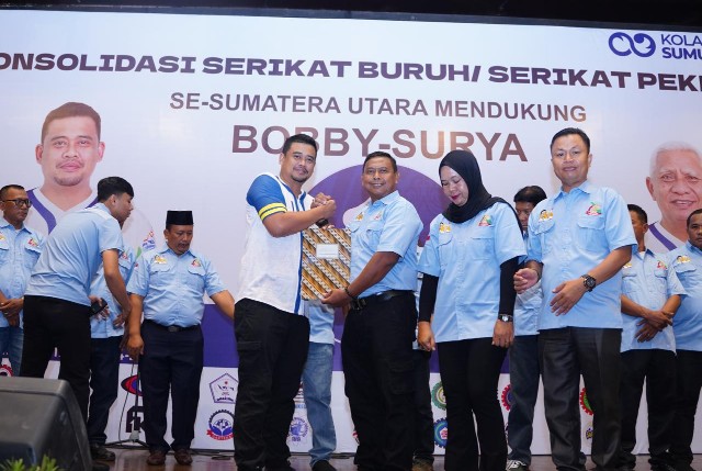 Cagubsu, Bobby Nasution, menerima dukungan dari buruh
