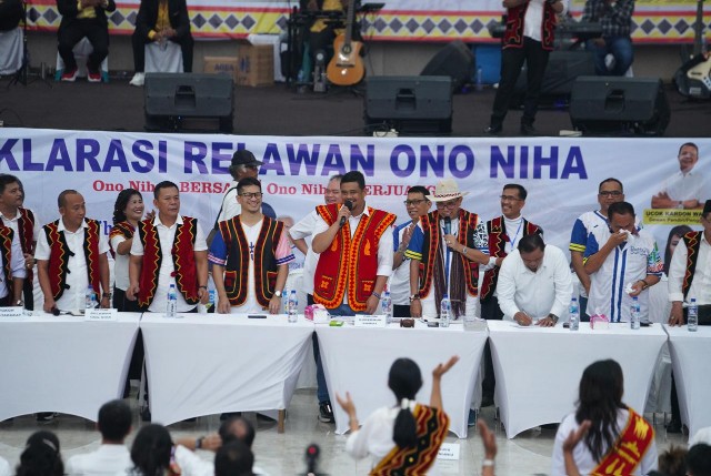 Cagubsu, Bobby Nasution, pada deklarasi relawan Ono Niha